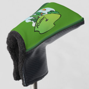 Golf Green with Flag and Ball Head Cover