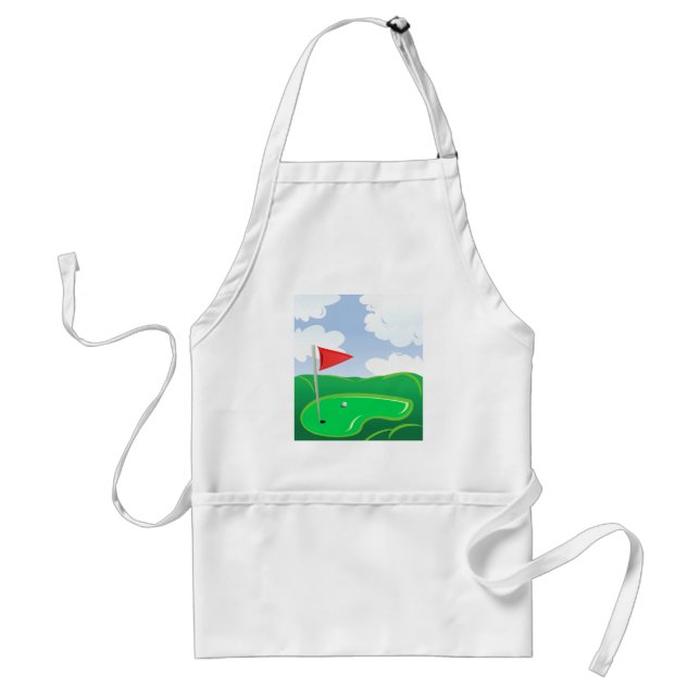 Golf Green with Red Flag and Ball Standard Apron (Front)
