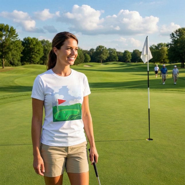 Golf Green with Red Flag and Ball T-Shirt (Creator Uploaded)