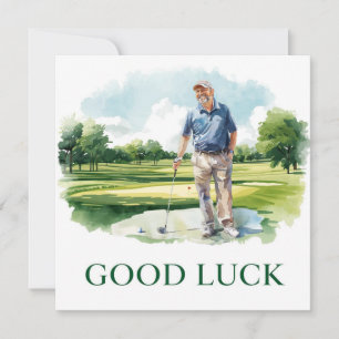 Golf greeting golf ball good luck for golfer