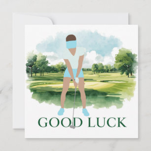 Golf greeting golf ball good luck for lady golfer