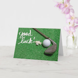Golf greeting golf ball good luck good trip card
