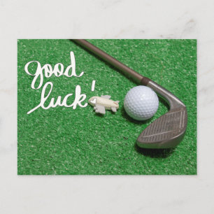 Golf greeting golf ball good luck good trip card