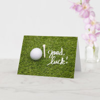Golf greeting golf ball  good luck hand writing ca