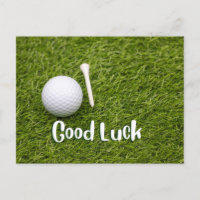 Golf greeting golf ball good luck to golfer