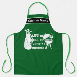 Golf Grill Apron - Personalised Golfer BBQ Gift