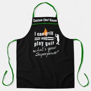 Golf Grill BBQ Apron, What's Your Superpower Funny Apron