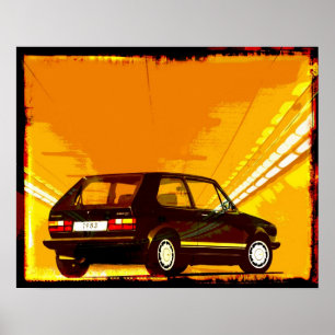 Golf GTi MkI Orange Poster