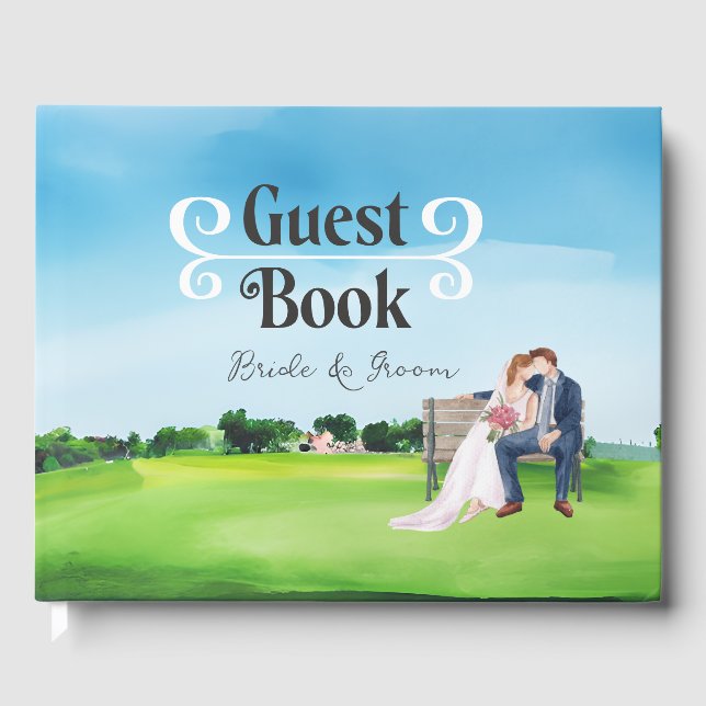 Golf guest book  for golfers Wedding Party (Front)