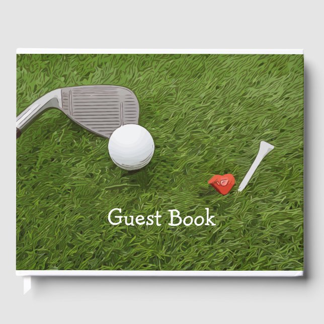Golf Guest book golf ball and tee with love (Front)