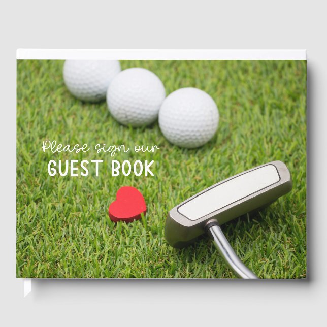 Golf Guest book golf ball for wedding party  (Front)