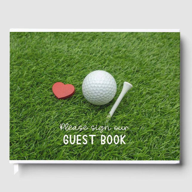 Golf Guest book golf ball for wedding party  (Front)