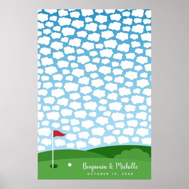 Golf Guest Book Poster - 150 Signatures (Front)