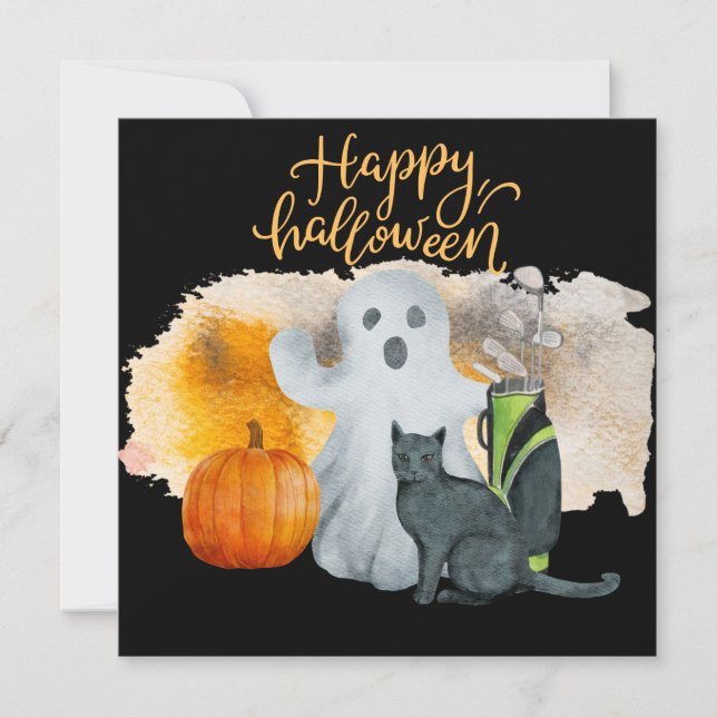 Golf Halloween Day for golfer Card (Front)