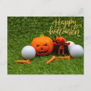 Golf Halloween to golfer with golf ball Halloween Postcard