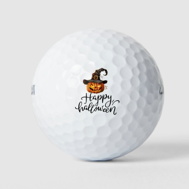 Golf Halloween with ghost spooky  pumpkin Balls (Front)
