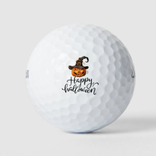 Golf Halloween with ghost spooky pumpkin Golf Balls