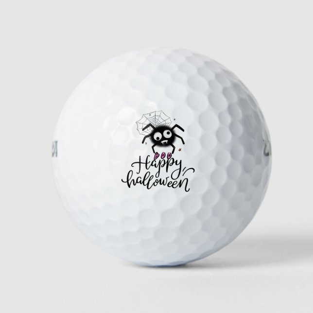 Golf Halloween with ghost spooky scary spider  Golf Balls (Front)