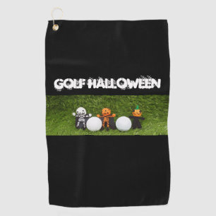 Golf Halloween with monster and golf ball Towel