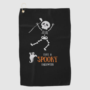 Golf Halloween with Skeleton golfer spooky Towel