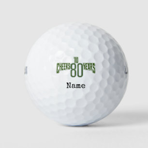 Golf Happy 80th Birthday  golfer Name Number    Golf Balls