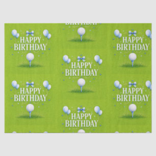 Golf Happy Birthday for Boy Watercolor  Tissue Paper