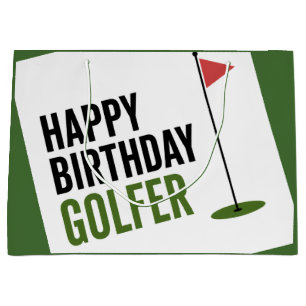 Golf Happy Birthday Golfer Large Gift Bag