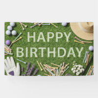 Golf Happy Birthday on Green 