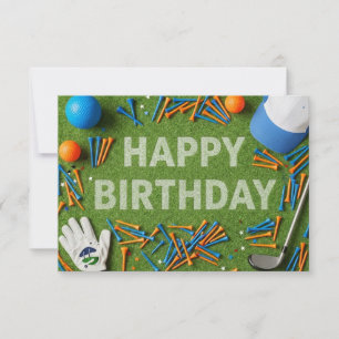 Golf Happy Birthday on Green  Card