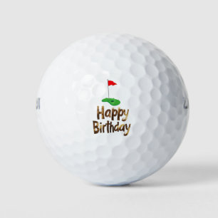 Golf Happy Birthday  with Golf Flag  Balls