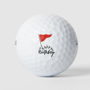 Golf Happy Birthday with golf flag Golf Balls