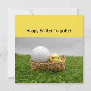 Golf Happy Easter to golfer with golf ball & egg