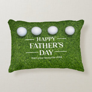 Golf Happy Father's Day for golfer on green grass Decorative Cushion