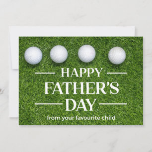 Golf Happy Father's Day for golfer on green grass Holiday Card