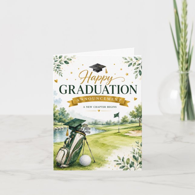 Golf Happy Graduation  Announcement (Front)