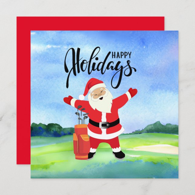 Golf Happy Holiday with Santa Claus Christmas  (Front/Back)