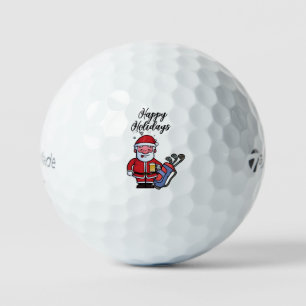 Golf Happy Holiday with Santa Claus Christmas Golf Balls