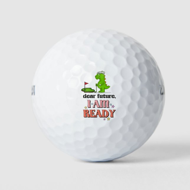 Golf Happy New Year Ready for Future golfer  Balls (Front)