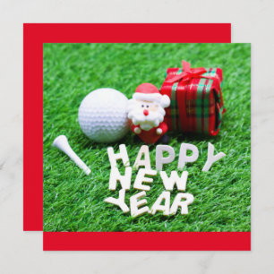 Golf Happy New Year with Santa Claus for Golfer 