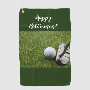 Golf Happy Retirement golf ball and Putter Golf Towel