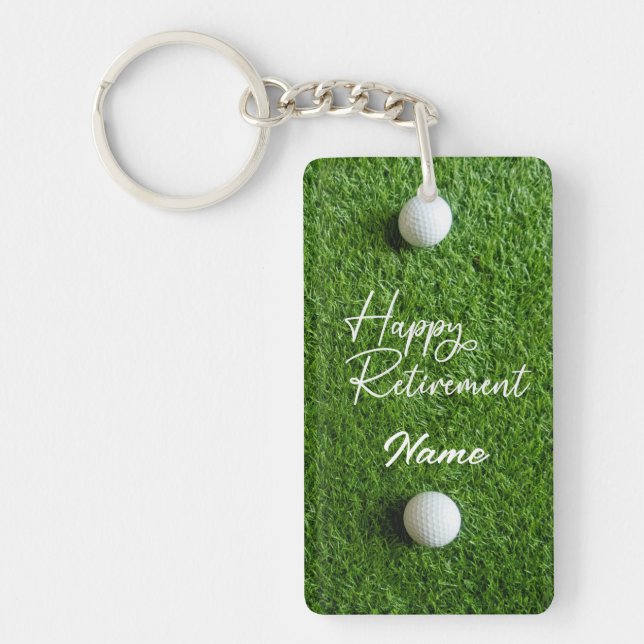 Golf Happy Retirement  Key Ring (Front)