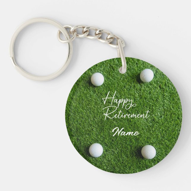 Golf Happy Retirement  Key Ring (Front)