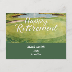 Golf happy retirement on golf course postcard