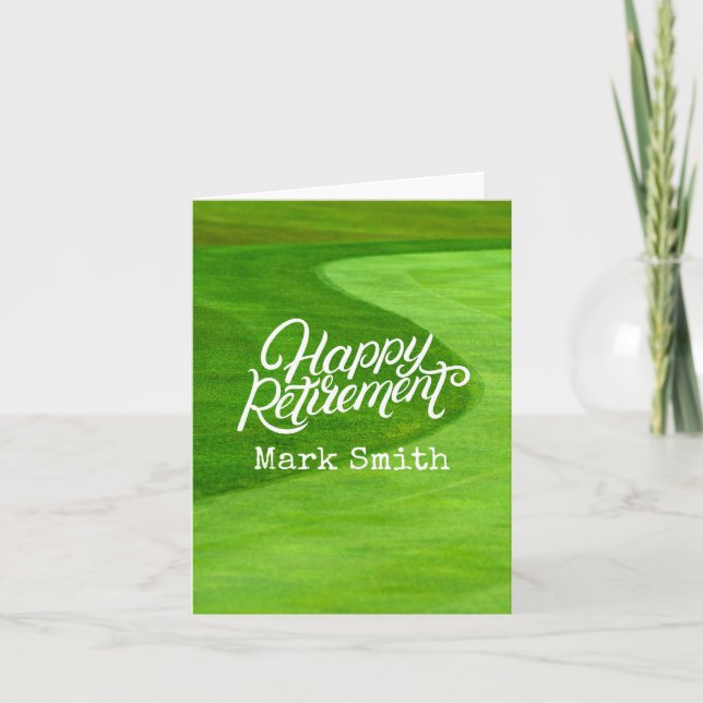 Golf Happy retirement  to golfer with green grass  Card (Front)