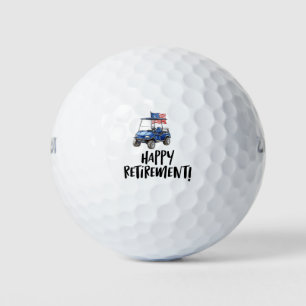 Golf Happy Retirement with golf cart Balls
