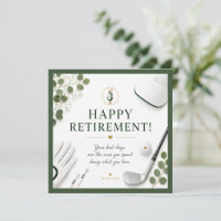 Golf Happy Retirement with golf glove and iron