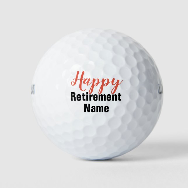 Golf happy retirement with Name  Balls (Front)