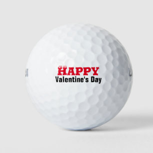 Golf Happy Valentine's Day with Funny Face letters Balls