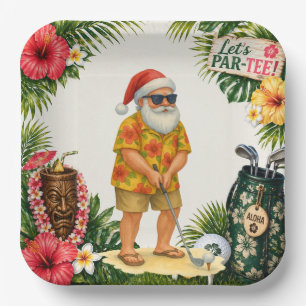 Golf Hawaii themed Christmas Party  Paper Plate
