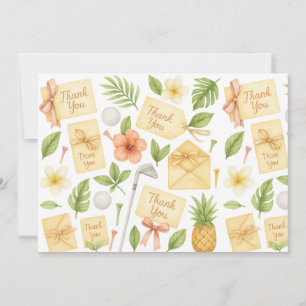 Golf Hawaii themed for Hawaiian Birthday Party  Thank You Card